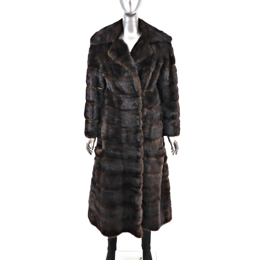 Mahogany Mink Horizontal Coat- Size S