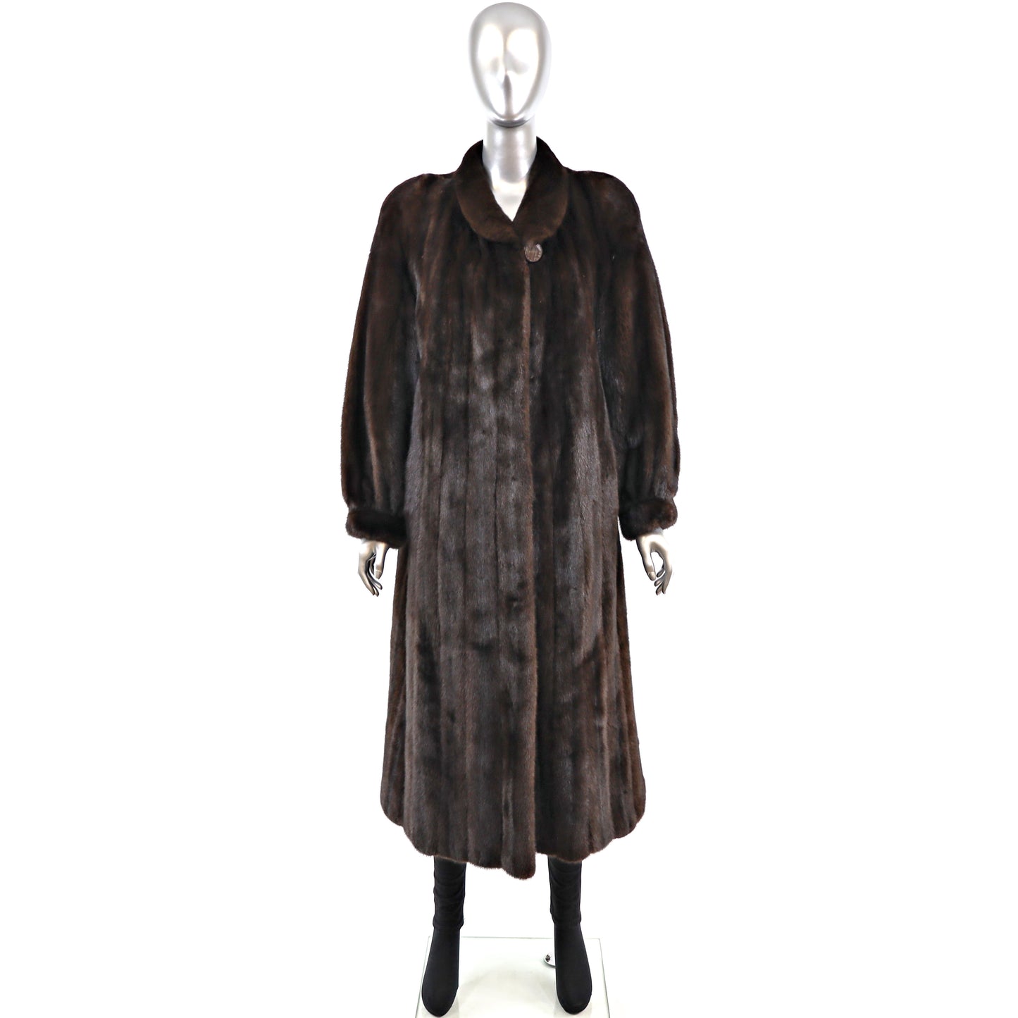 Full Length Mahogany Mink Coat- Size L