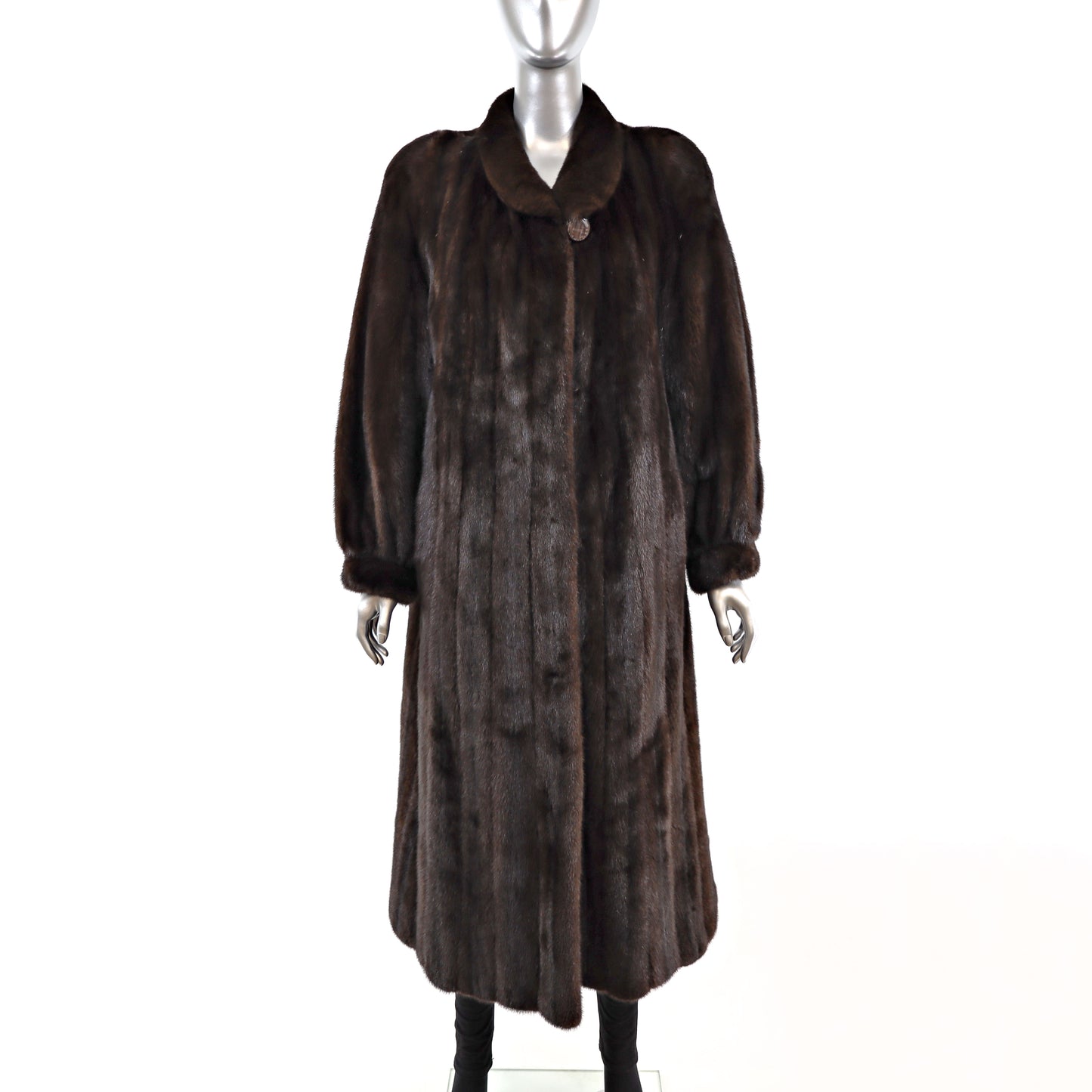 Full Length Mahogany Mink Coat- Size L