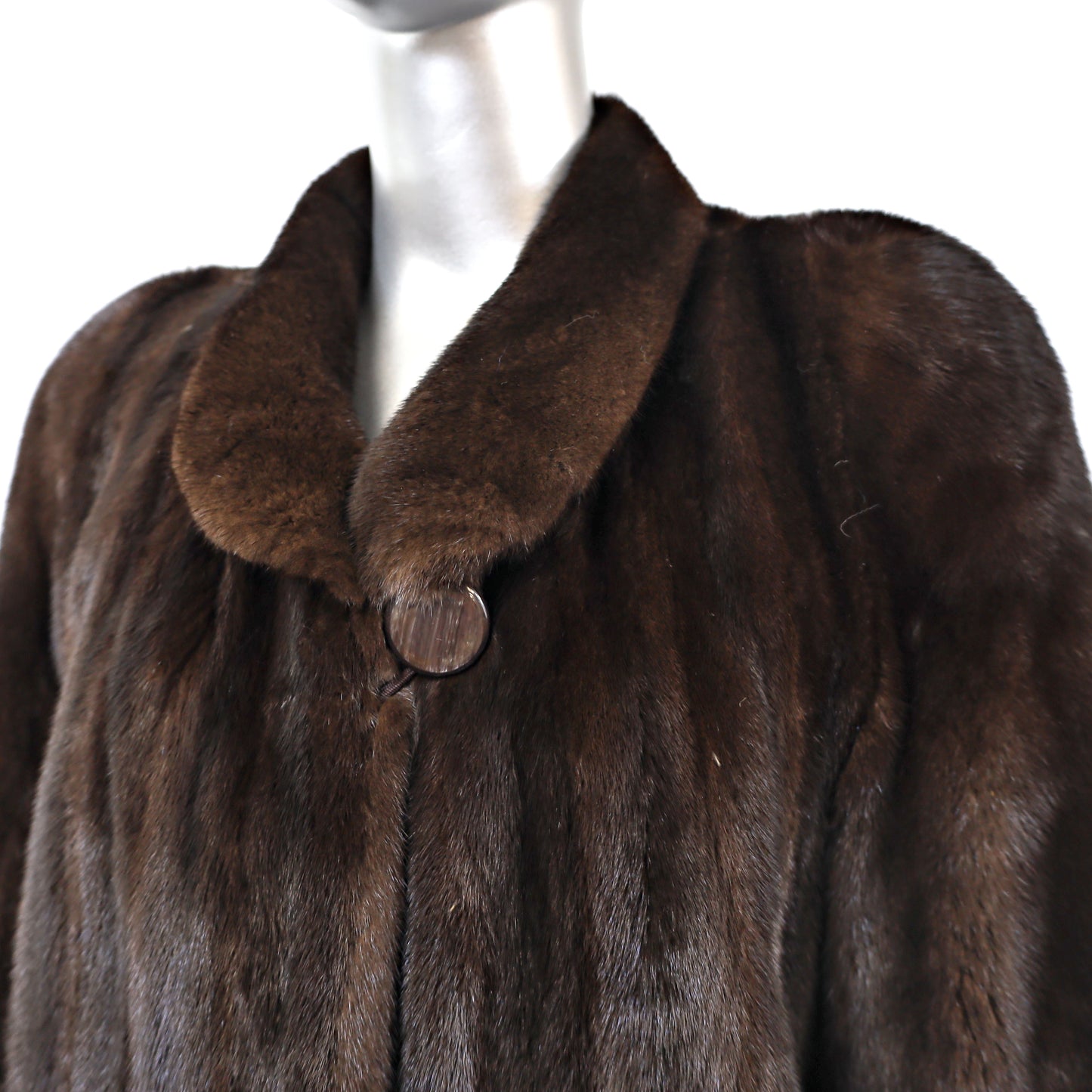 Full Length Mahogany Mink Coat- Size L