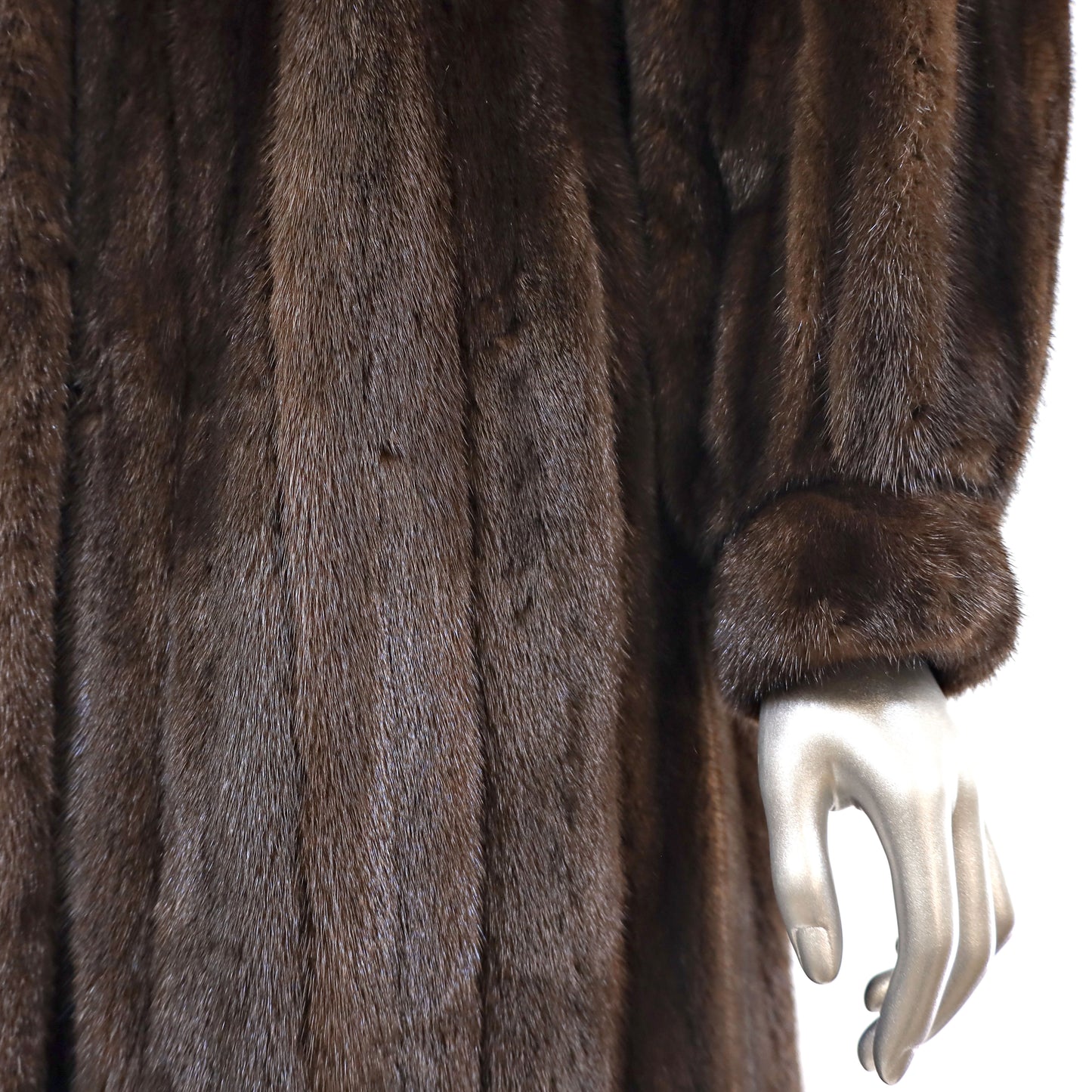 Full Length Mahogany Mink Coat- Size L