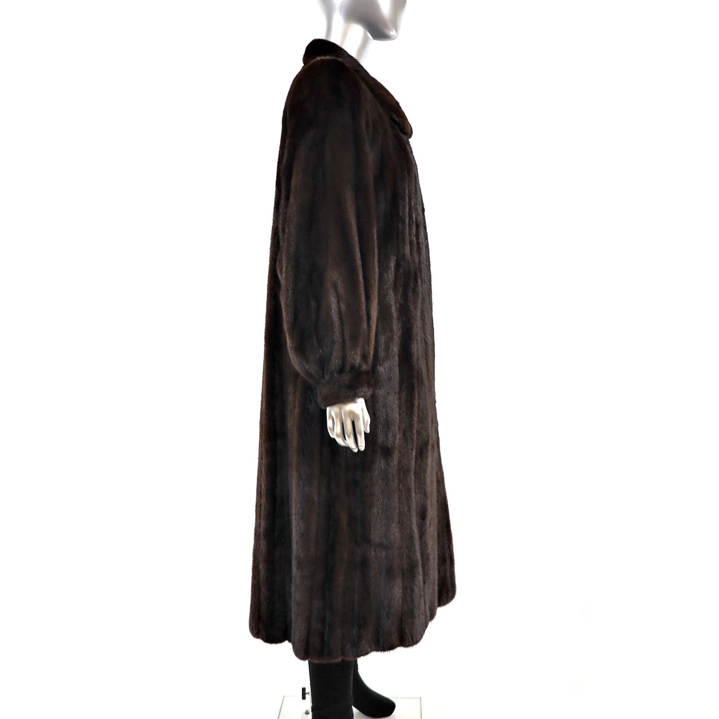 Full Length Mahogany Mink Coat- Size L