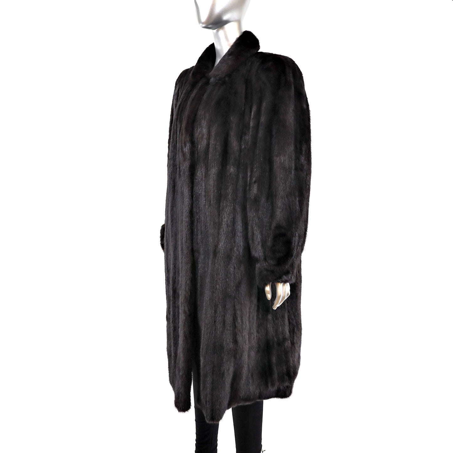 Dark Mahogany Mink Coat- Size L