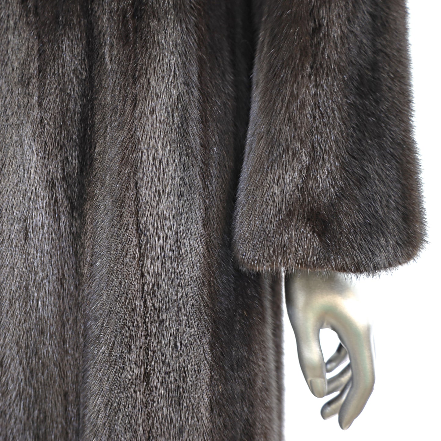 Blackglama Mahogany Mink Coat with Sable Collar- Size M