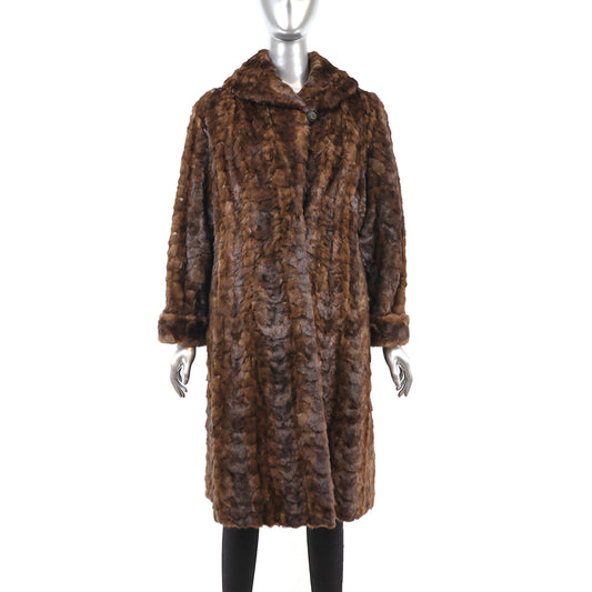 Mahogany Section Mink Coat- Size M