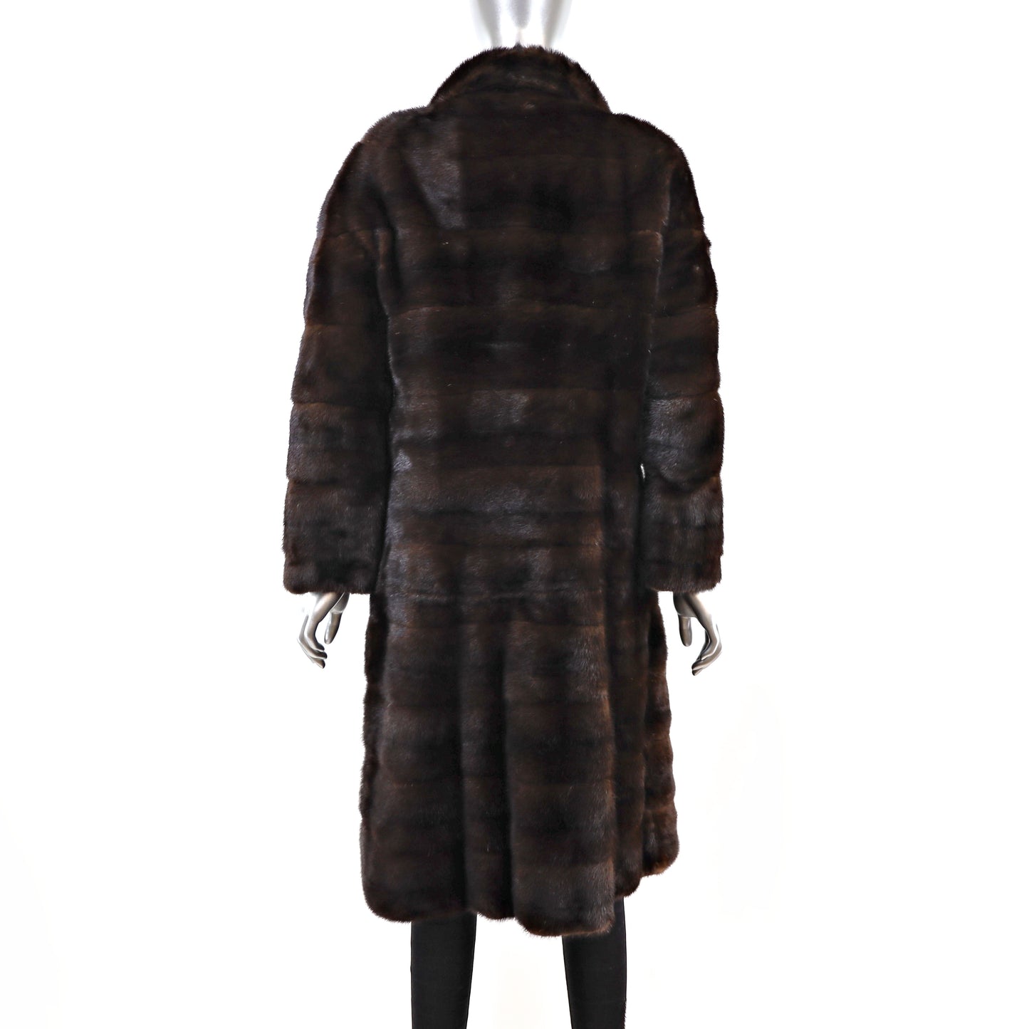 Mahogany Horizontal Zipoff Mink Coat- Size S