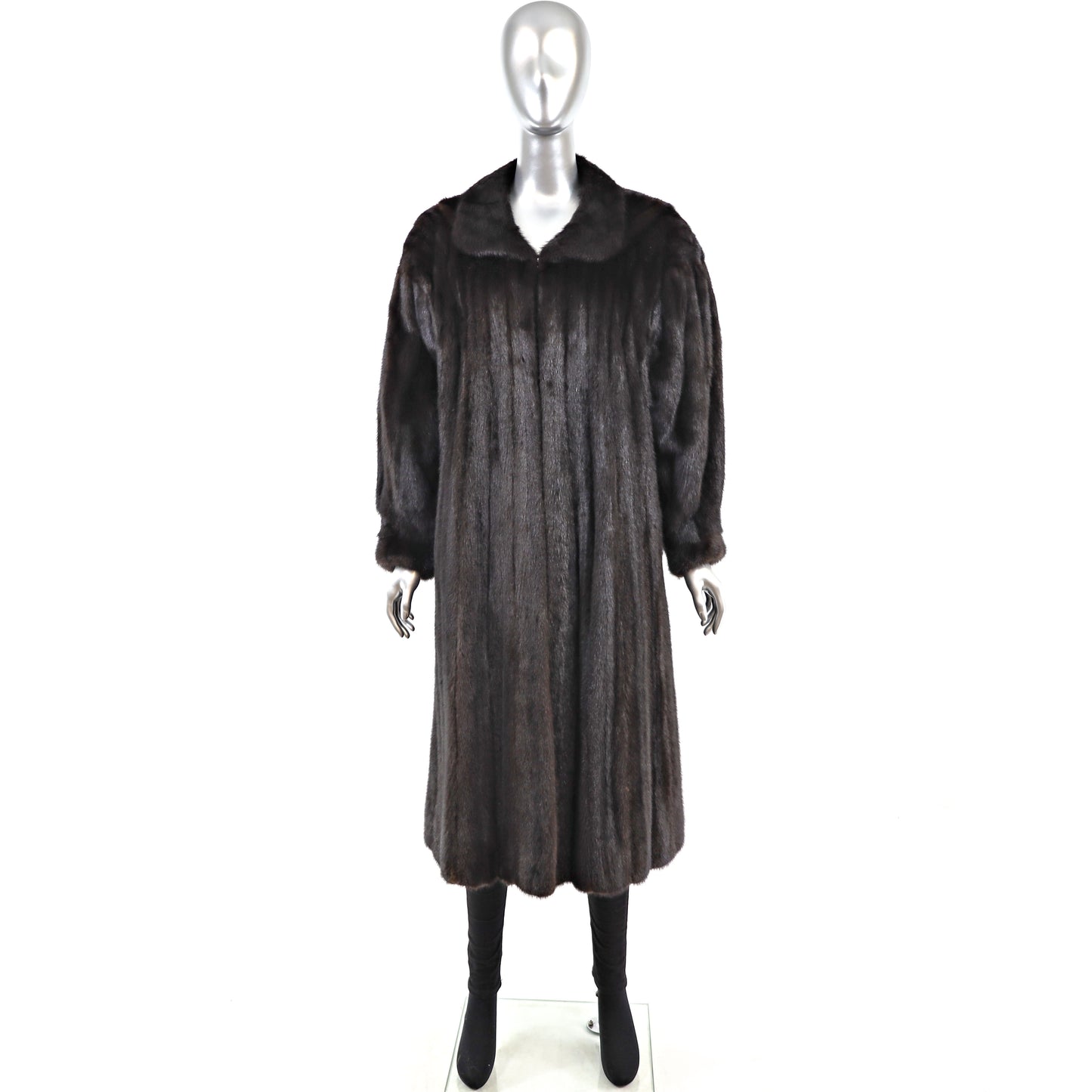 Full Length Black Mink Coat- Size M