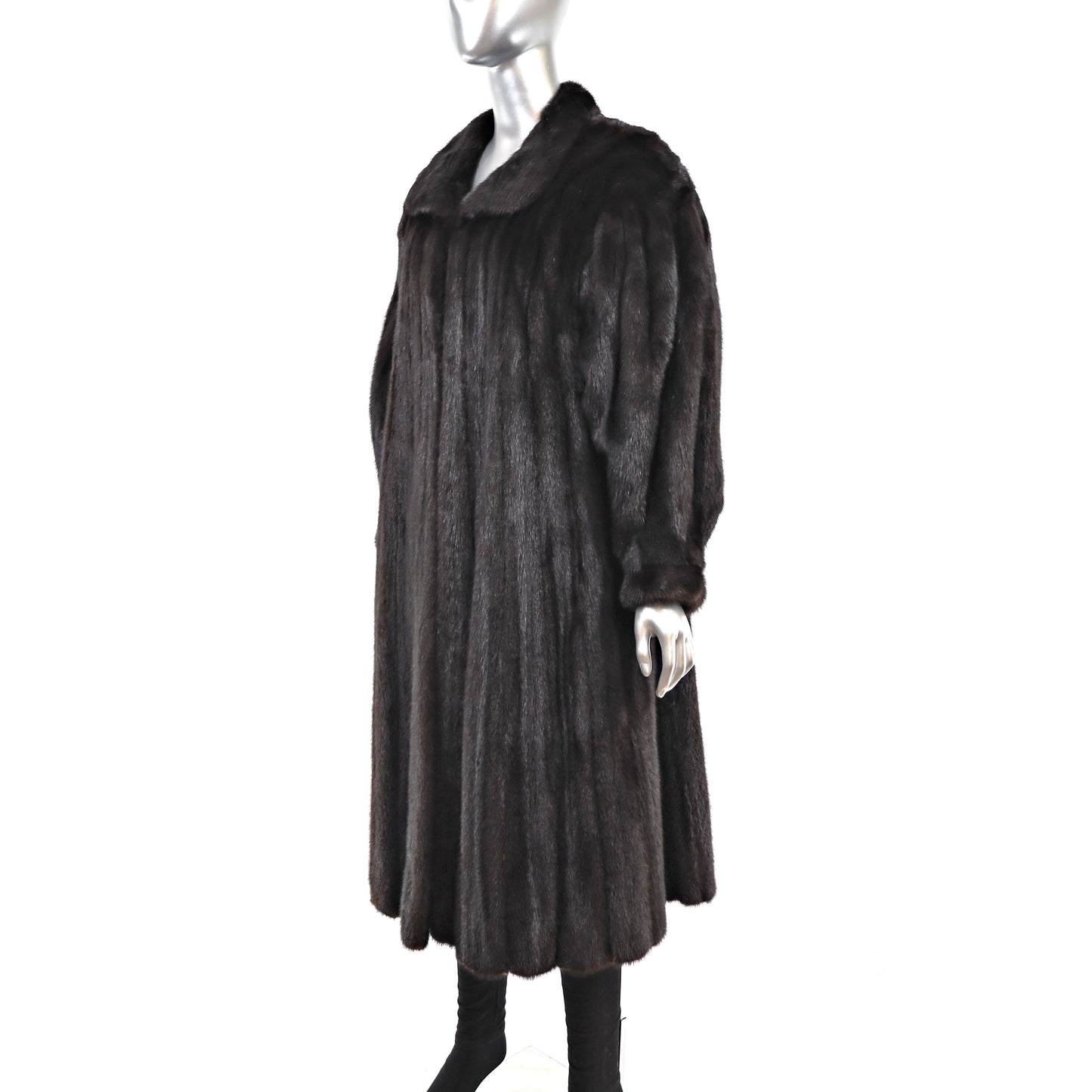 Full Length Black Mink Coat- Size M