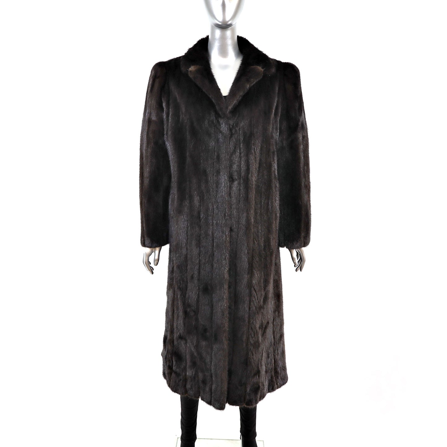 Dark Mahogany Mink Coat- Size L