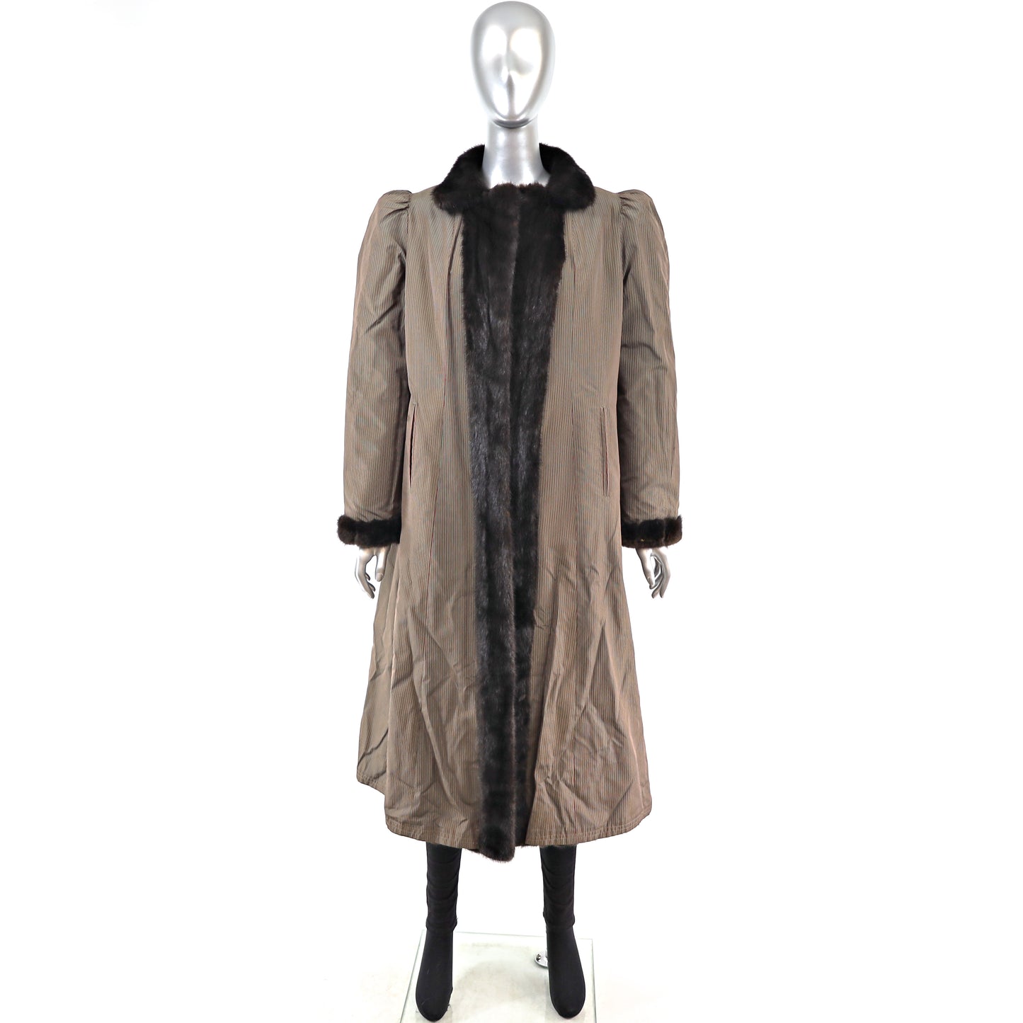 Dark Mahogany Mink Coat- Size L