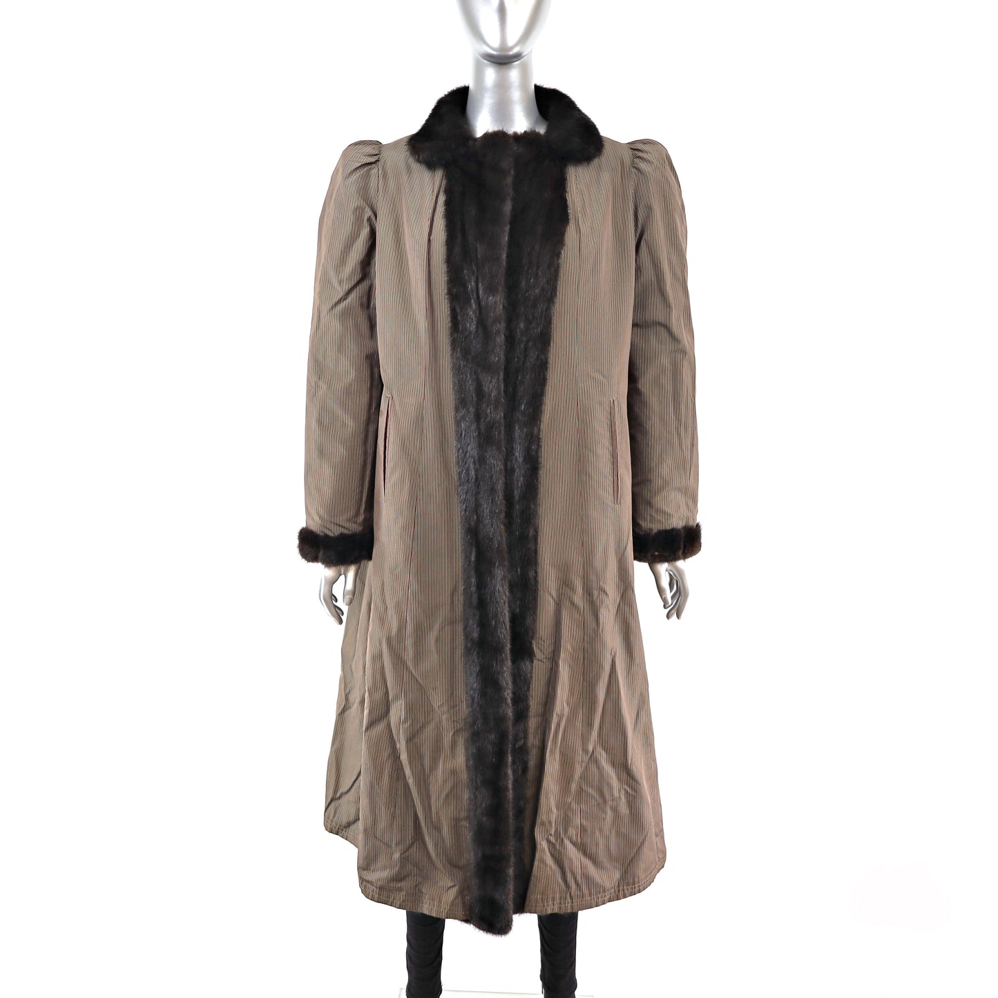 Dark Mahogany Mink Coat- Size L