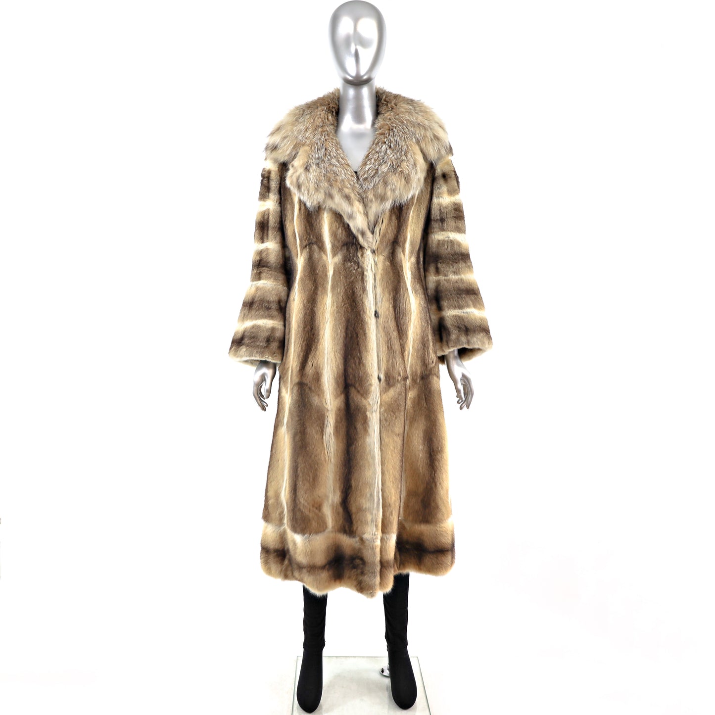 Mink Coat with Lynx Collar- Size S