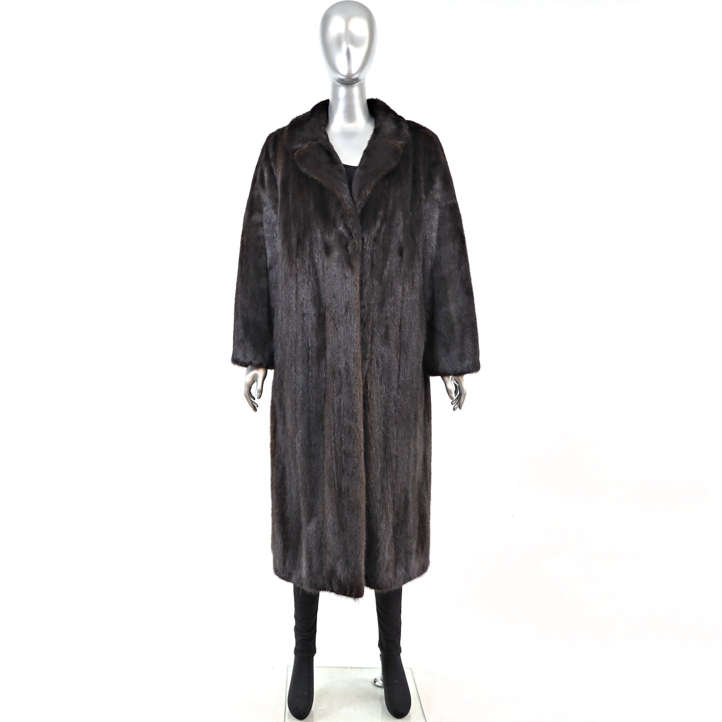 Dark Mahogany Mink Coat- Size L