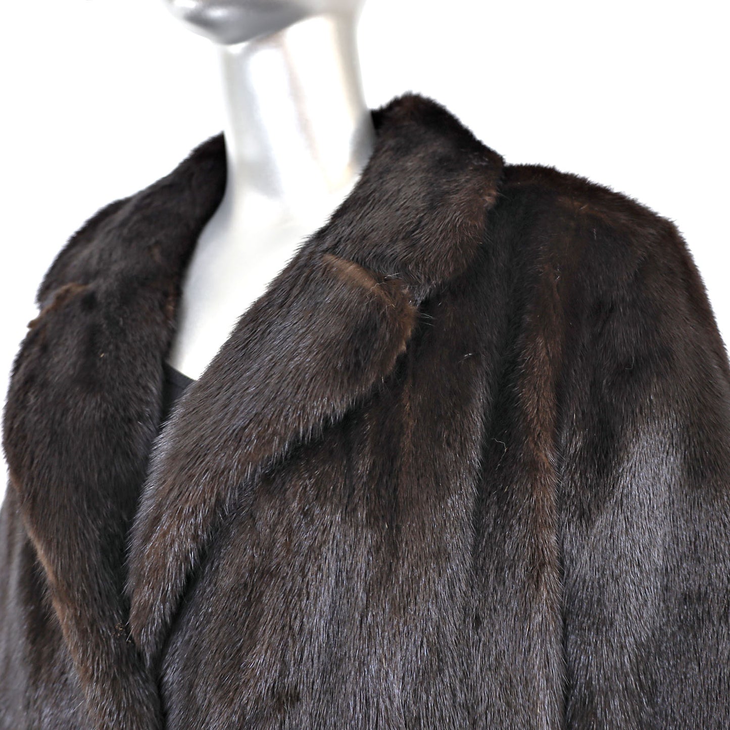 Dark Mahogany Mink Coat- Size L