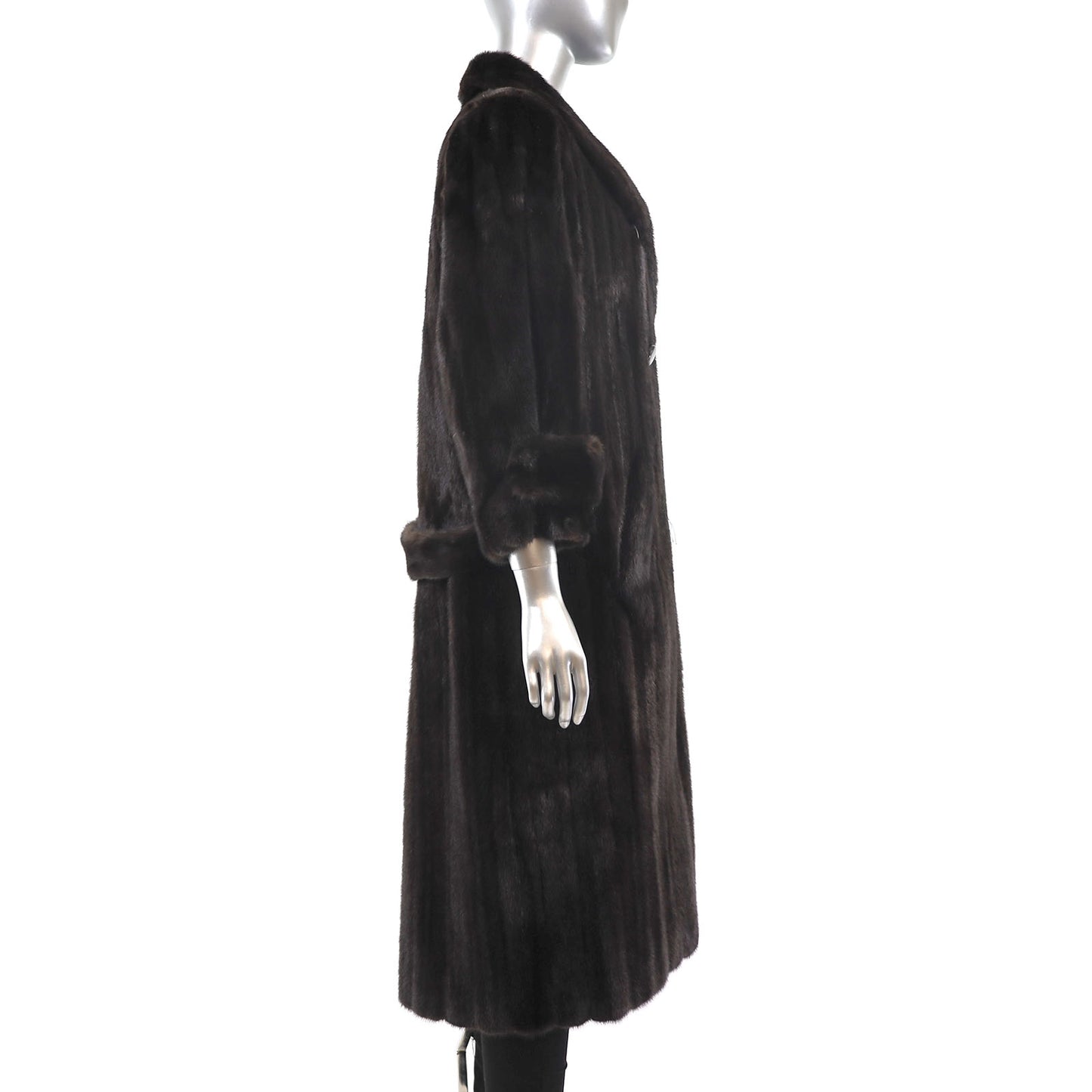 Birger Christensen Men's Mahogany Mink Coat with Short Sleeves- Size L