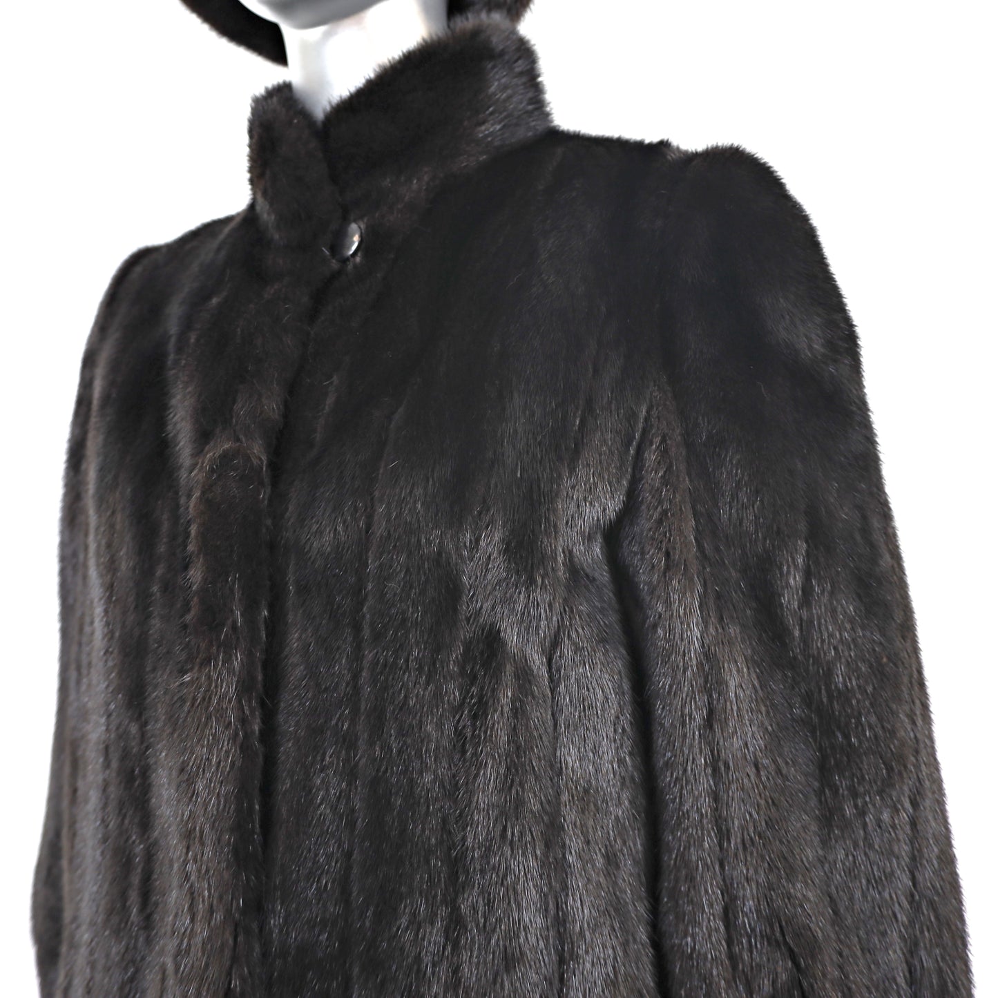 Mahogany Mink Coat with Matching Hat- Size S