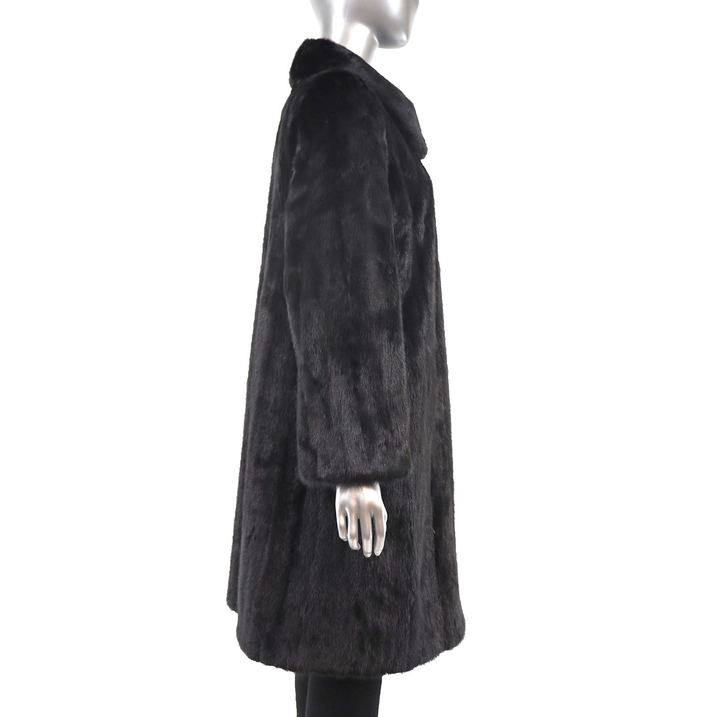 Pierre Balmain Black Mink Coat- Size S