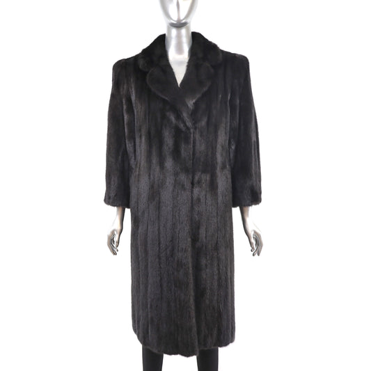 Oscar de la Renta Black Mink Coat- Size S