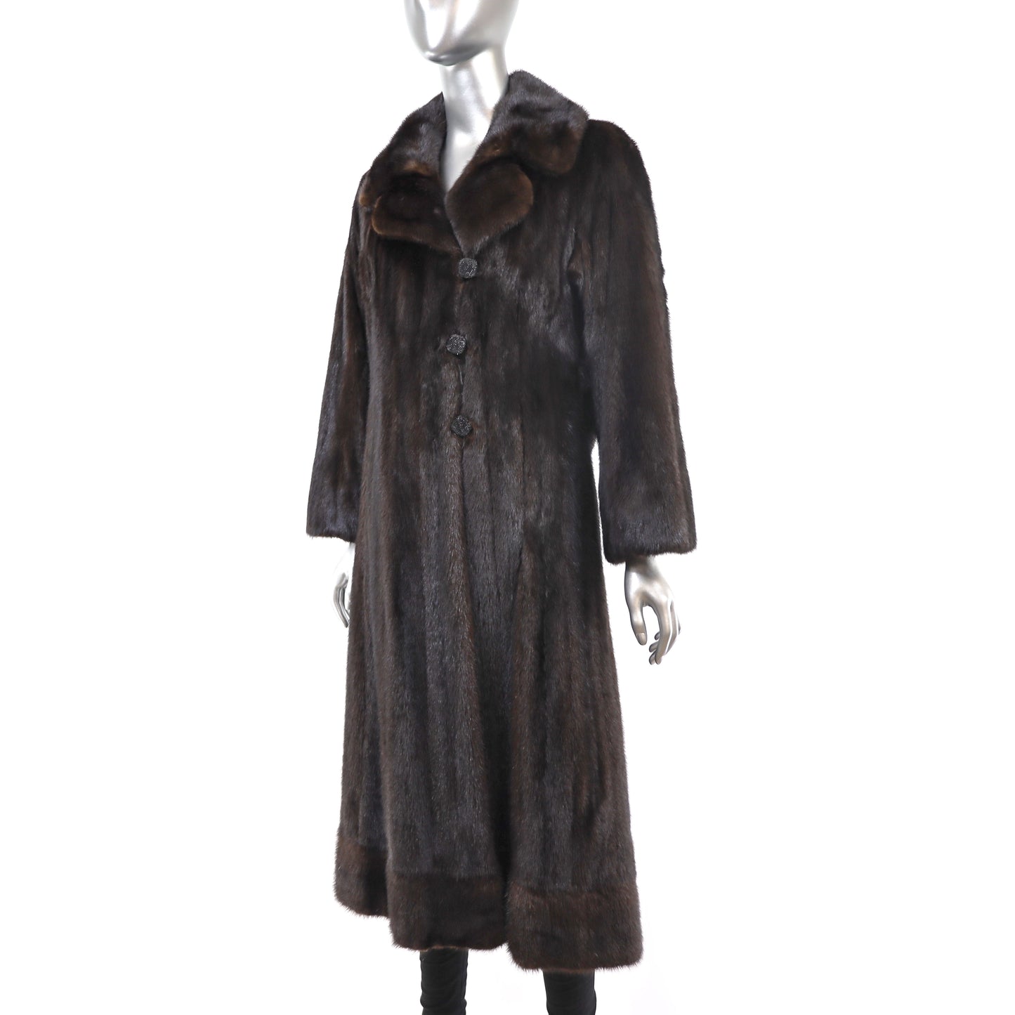 Mahogany Mink Coat with Separate Hood- Size S