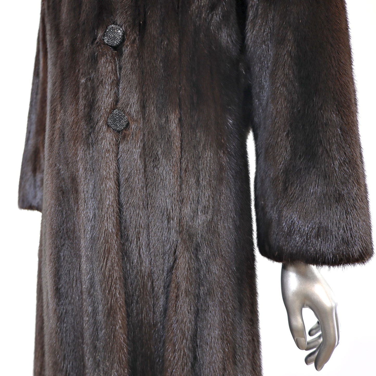 Mahogany Mink Coat with Separate Hood- Size S