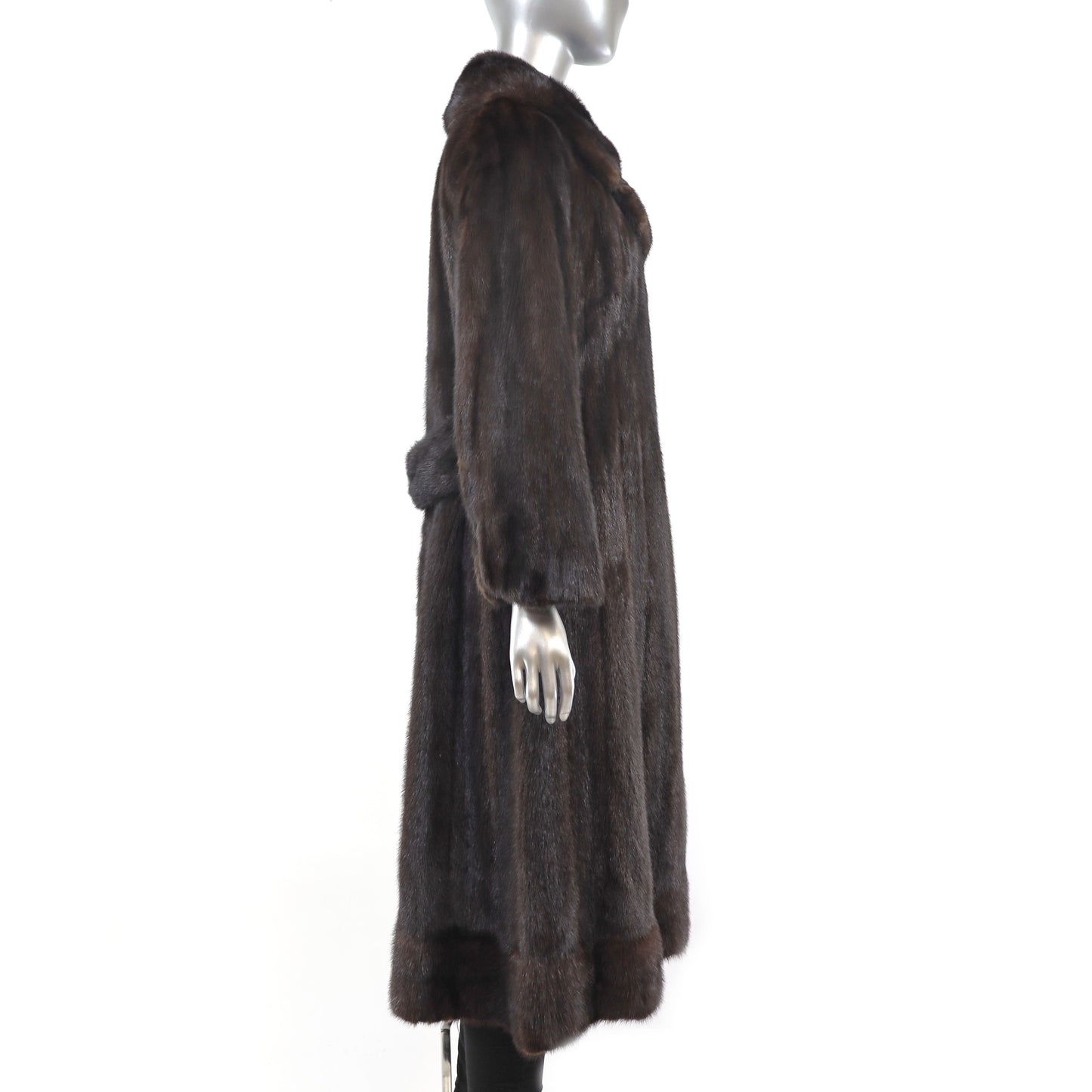 Mahogany Mink Coat with Separate Hood- Size S-M