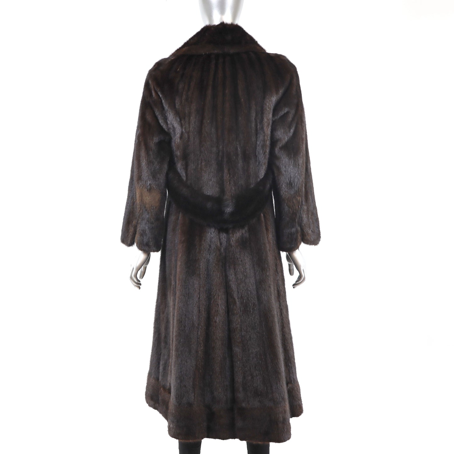 Mahogany Mink Coat with Separate Hood- Size S