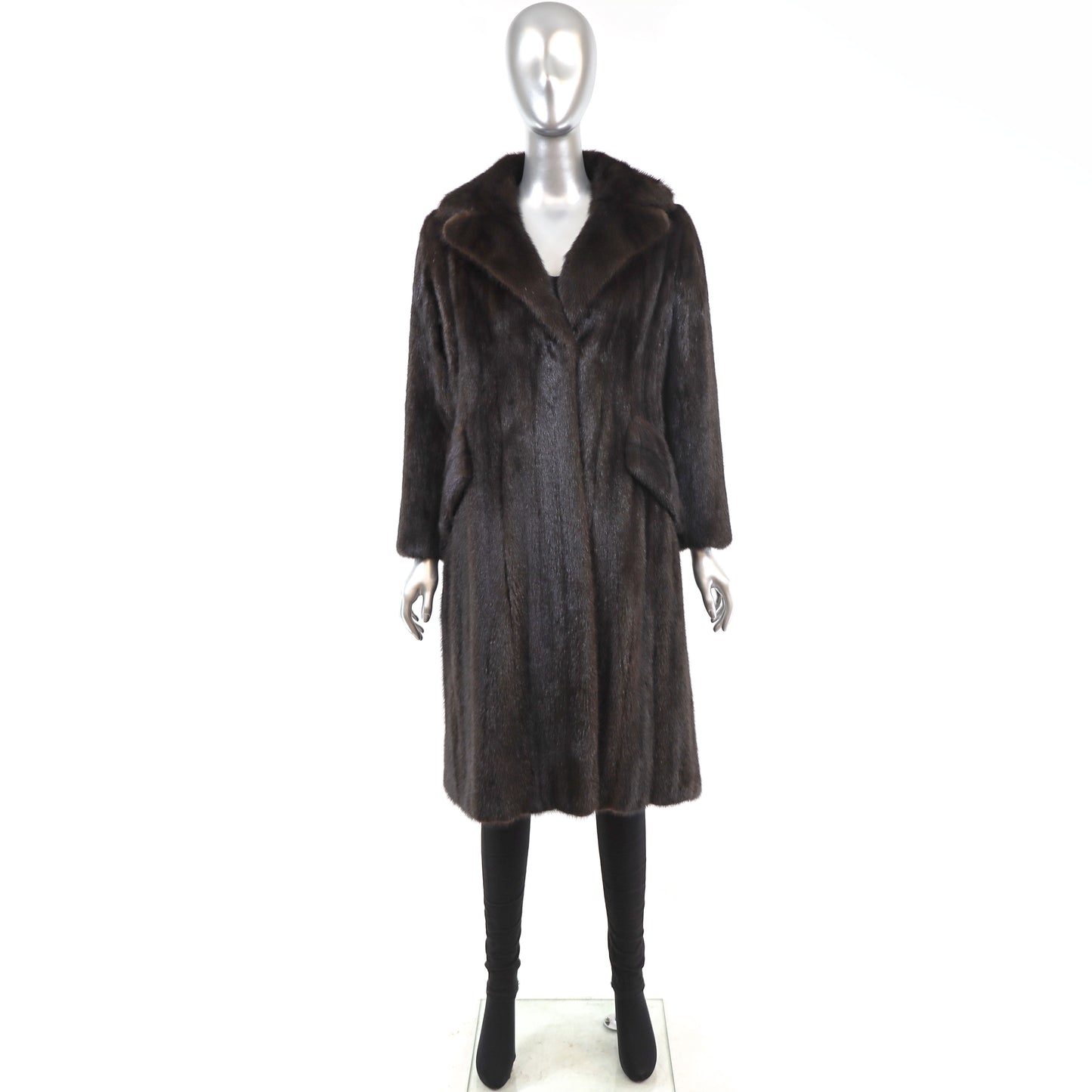 Dark Mahogany Mink Coat- Size S