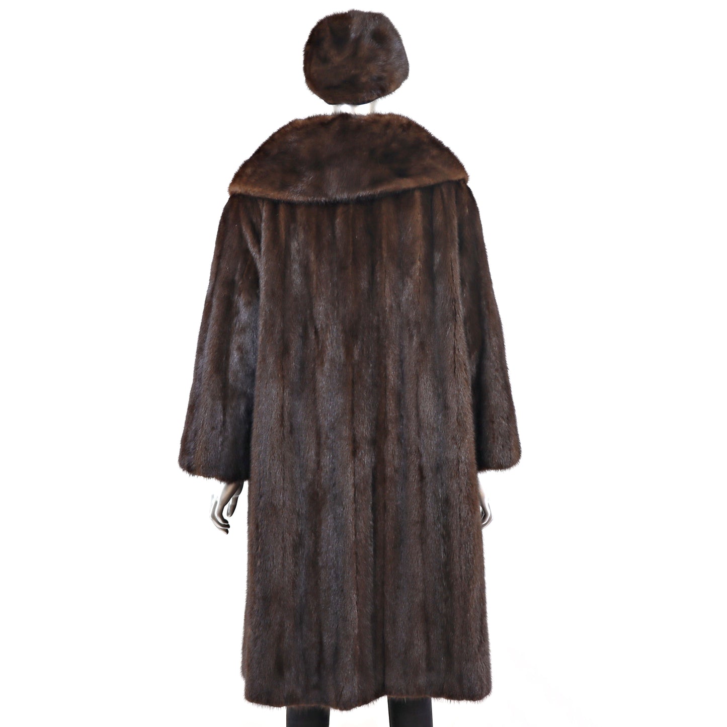 Mahogany Mink Coat with Matching Hat- Size XXXL