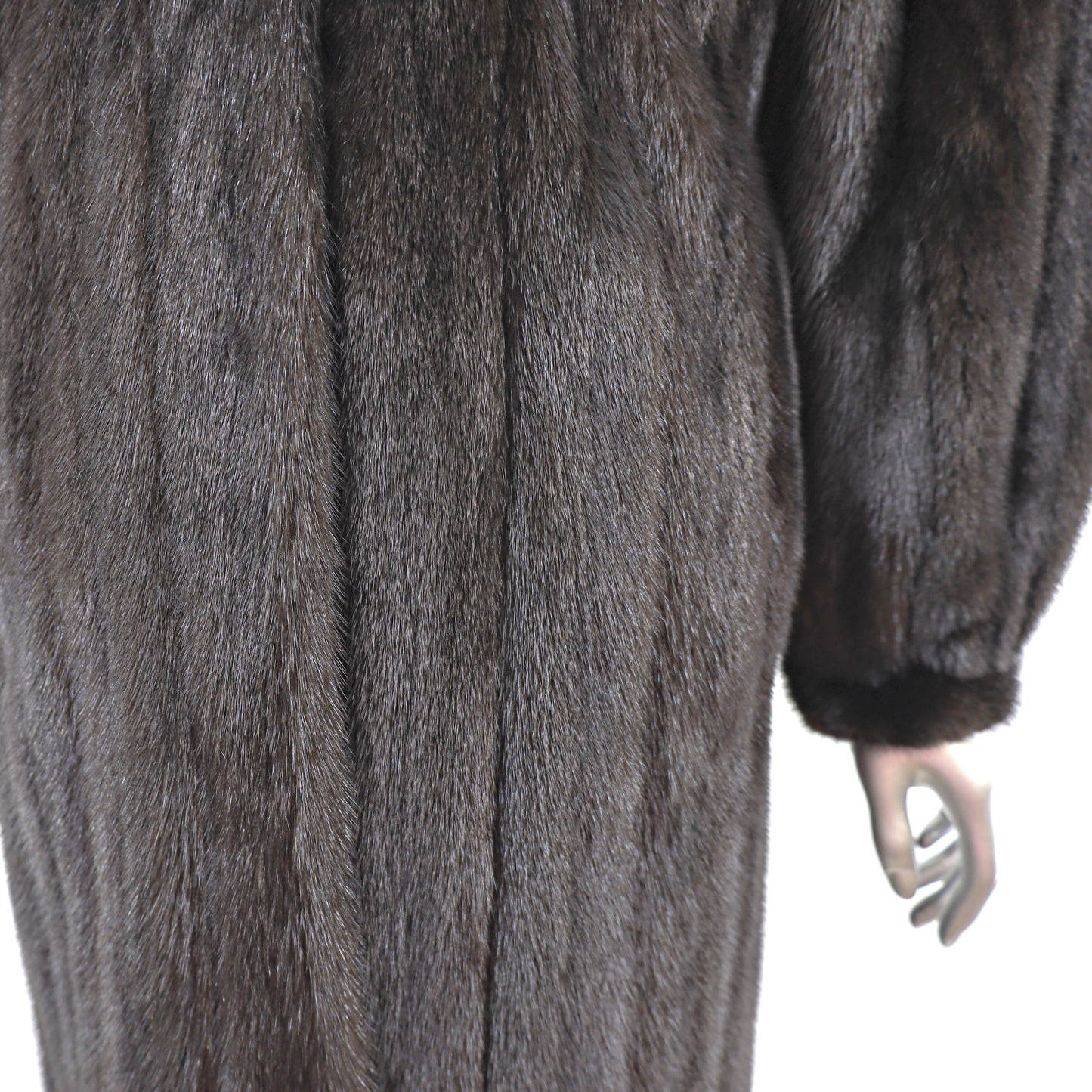 Revillon Black Mink Coat Reversible to Taffeta- Size M