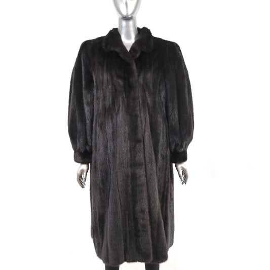 Black Mink Coat- Size XL