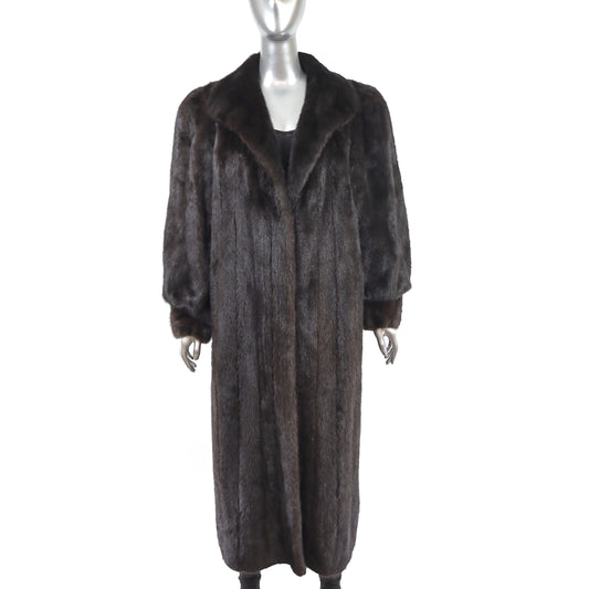 Dark Mahogany Mink Coat- Size L