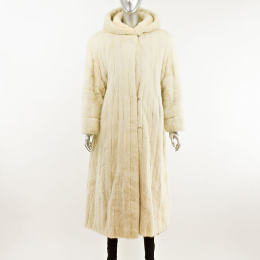 Pearl Mink Coat with Hood- Size XL