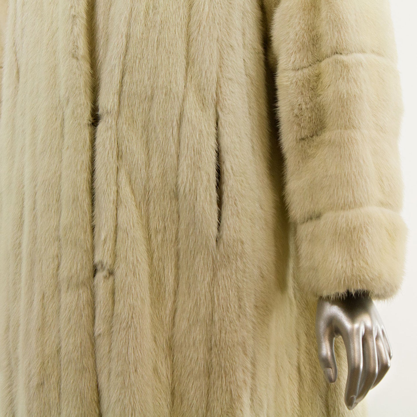 Pearl Mink Coat with Hood- Size XL