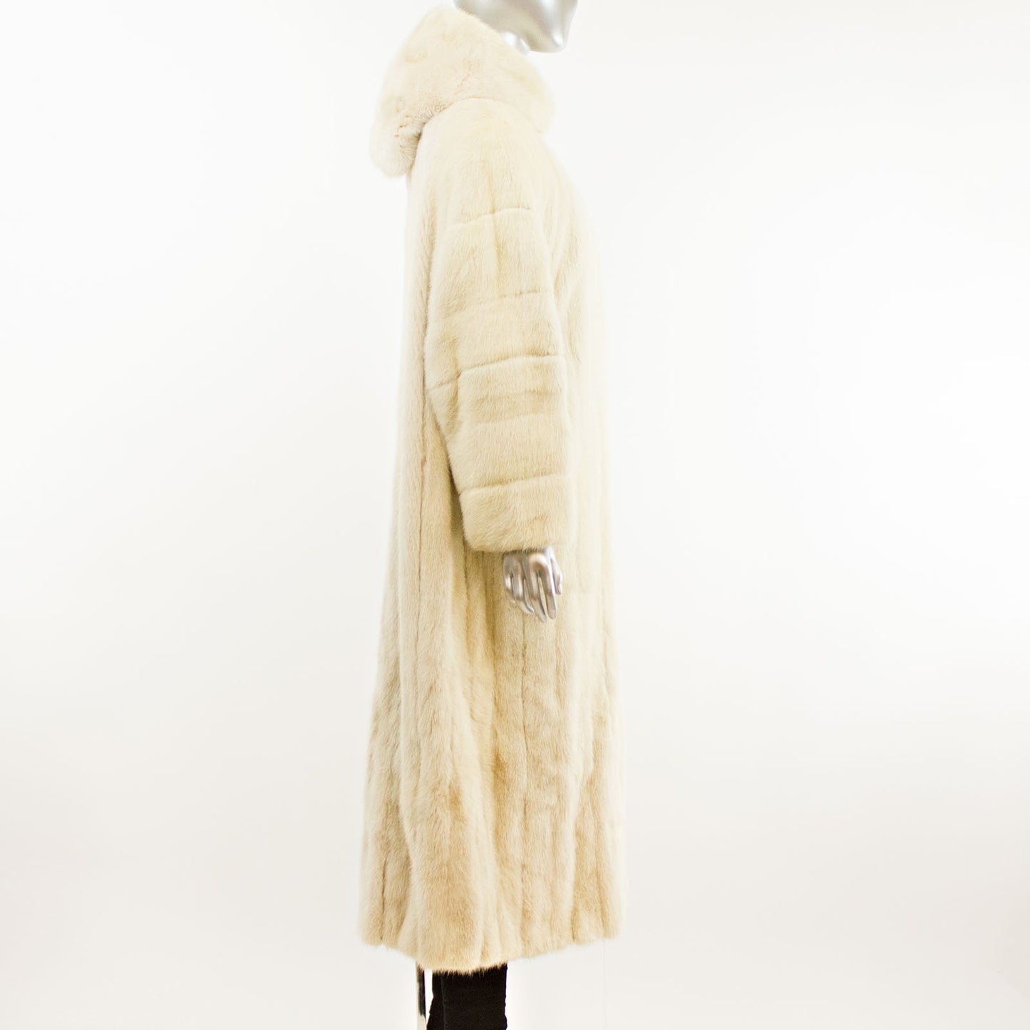 Pearl Mink Coat with Hood- Size XL