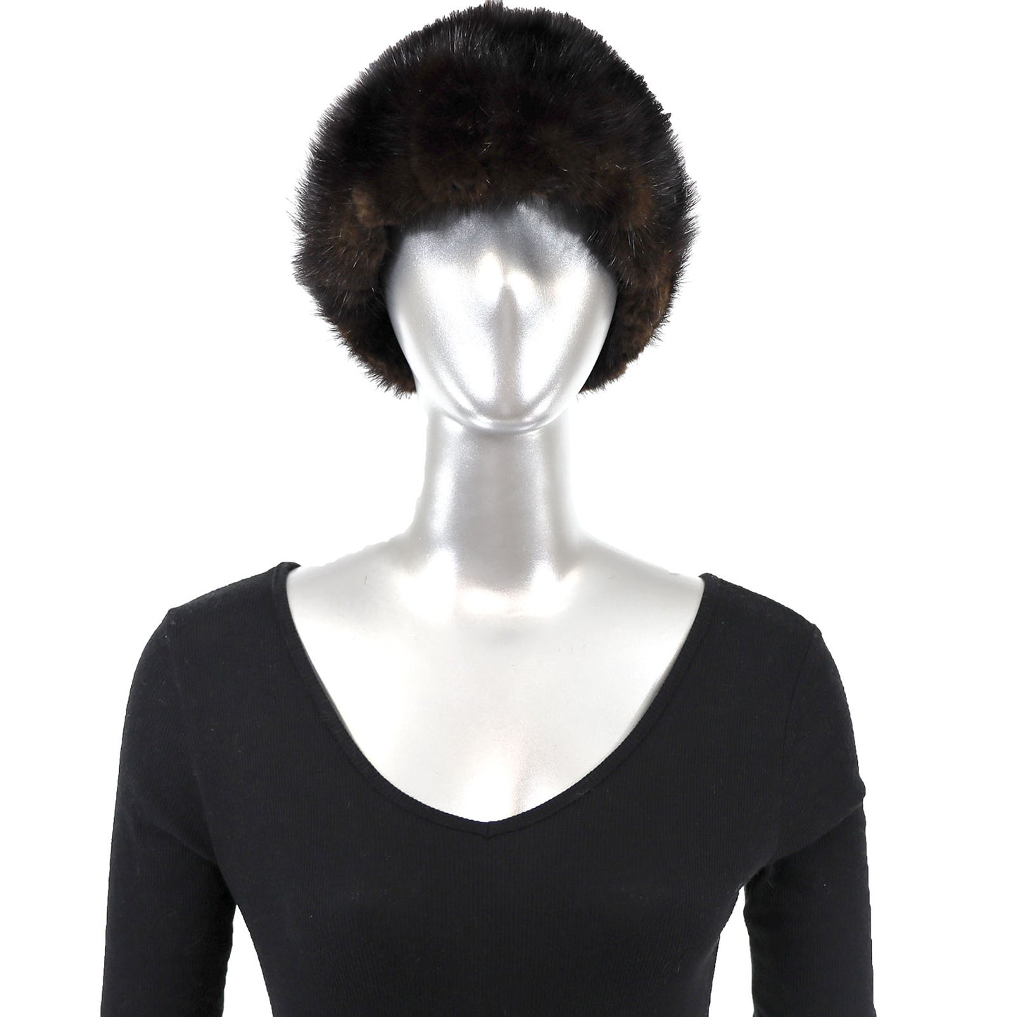 Dark Mahogany Mink Hat- Free Size