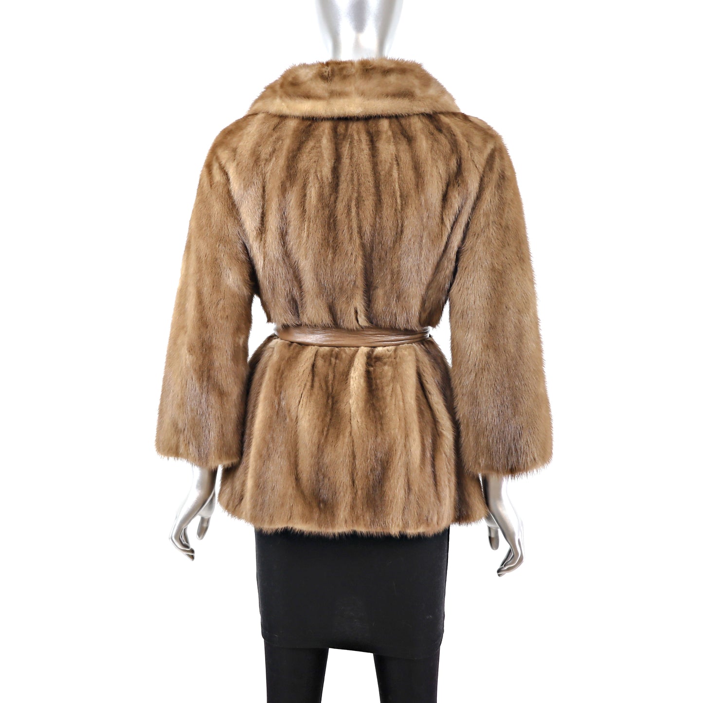 Lunaraine Mink Jacket with Leather Belt- Size M