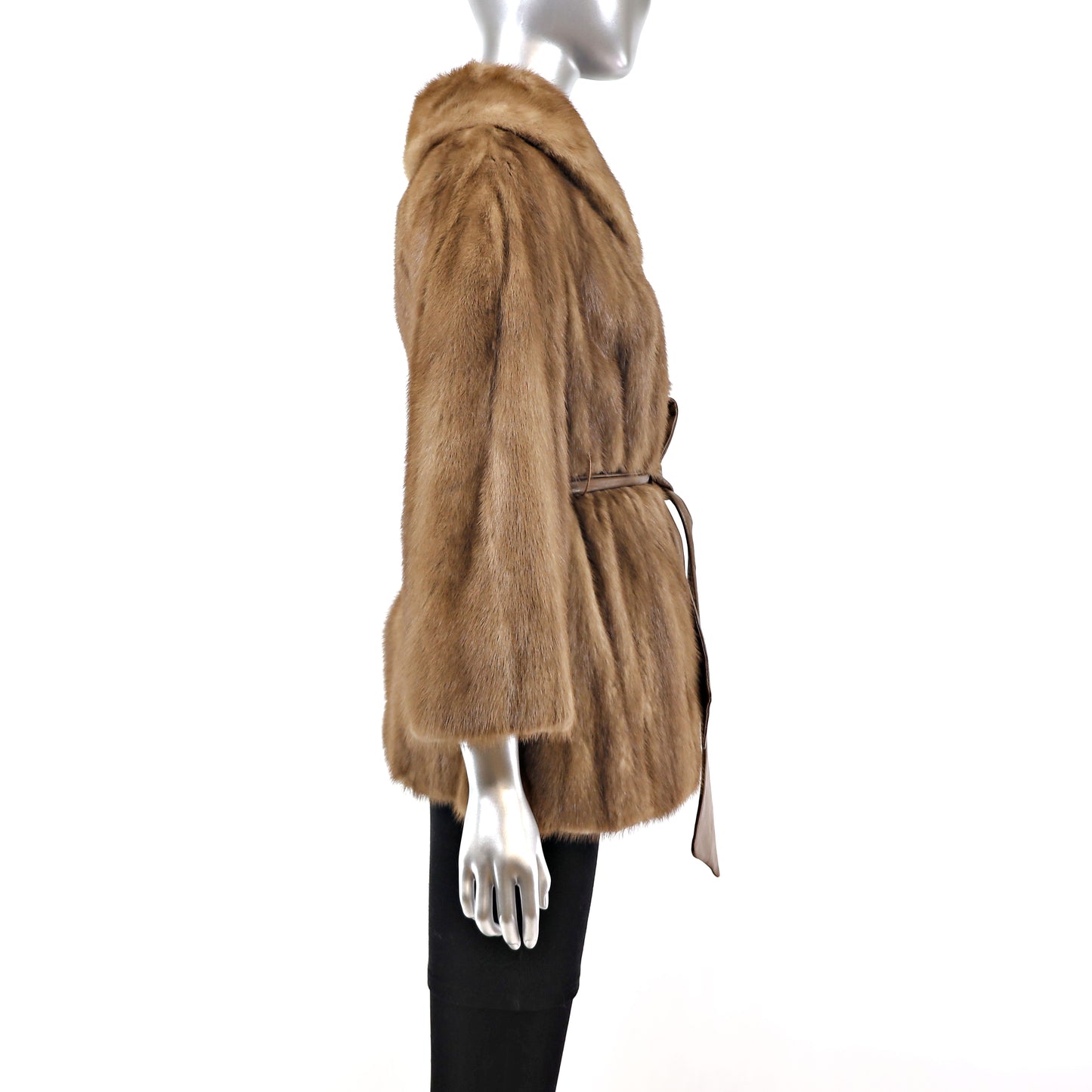 Lunaraine Mink Jacket with Leather Belt- Size M