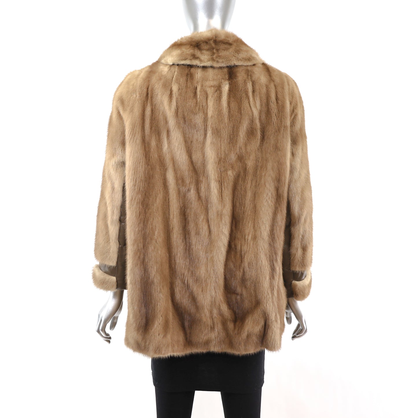 Autumn Haze Mink Jacket with Leather Insert- Size XL