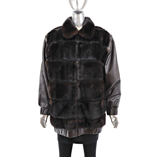 Mahogany Mink Jacket Reversible to Leather- Size M