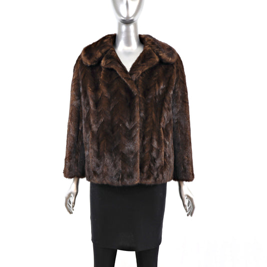 Mahogany Section Mink Jacket- Size S