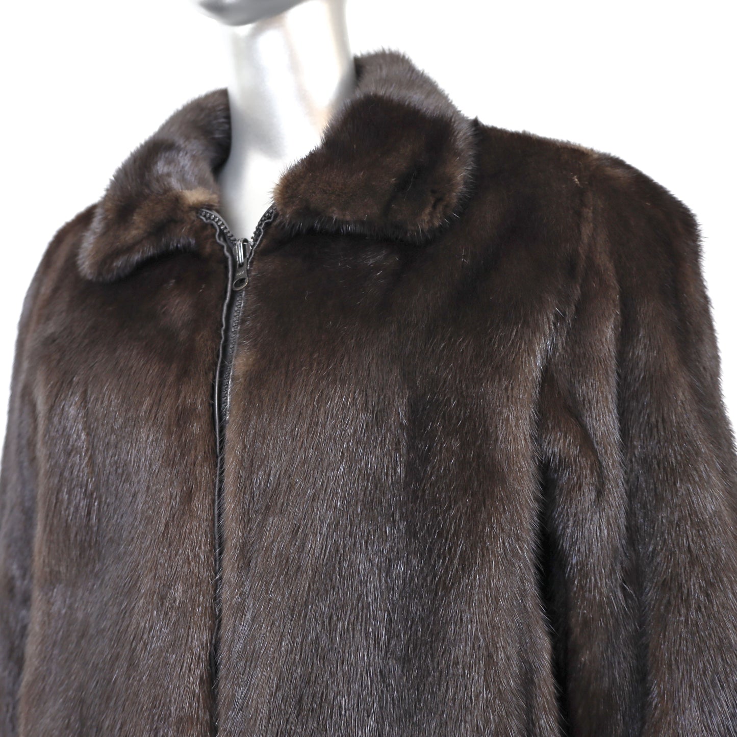 Rosendorf/ Evans Mahogany Mink Bomber Jacket Reversible to Leather- Size M