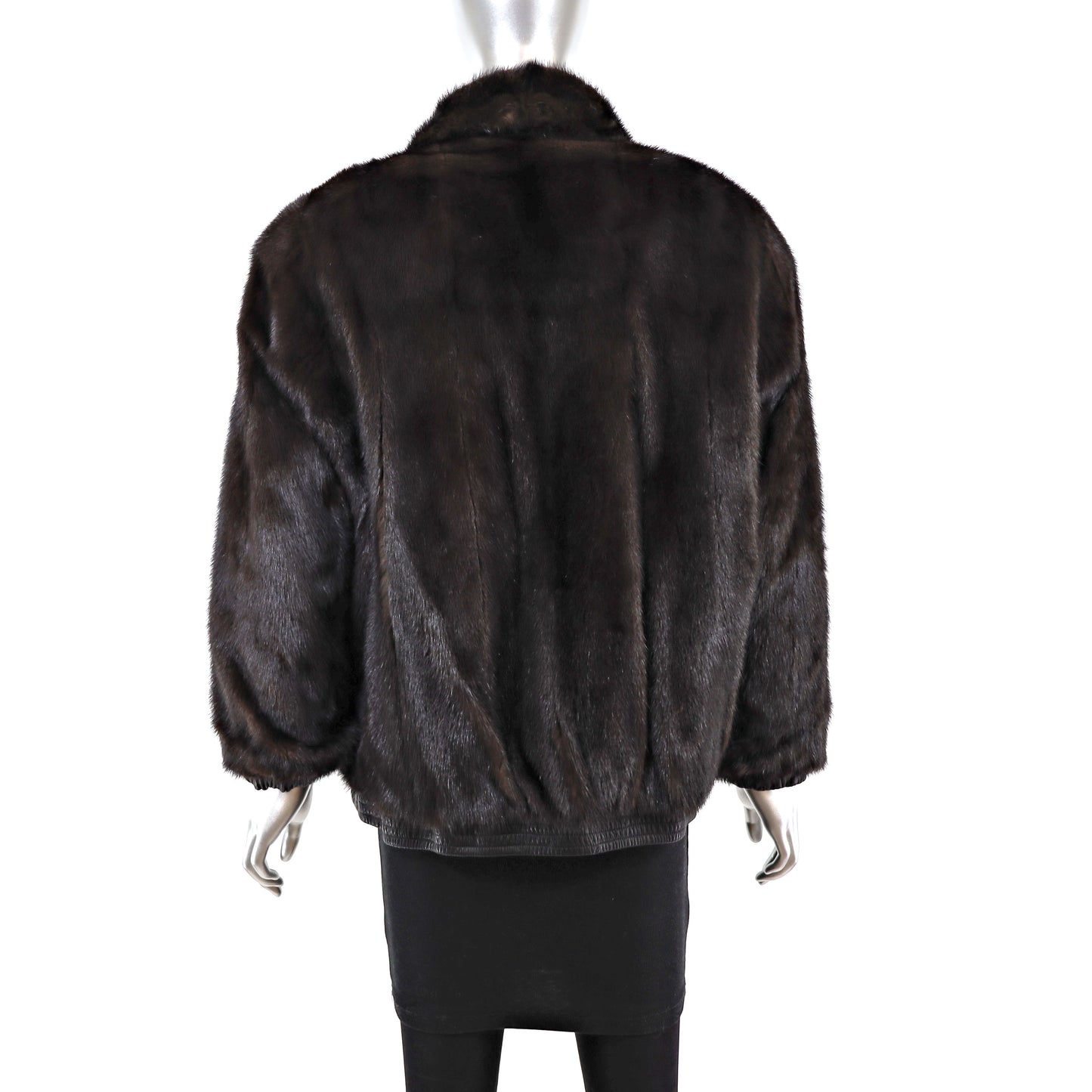 Rosendorf/ Evans Mahogany Mink Bomber Jacket Reversible to Leather- Size M