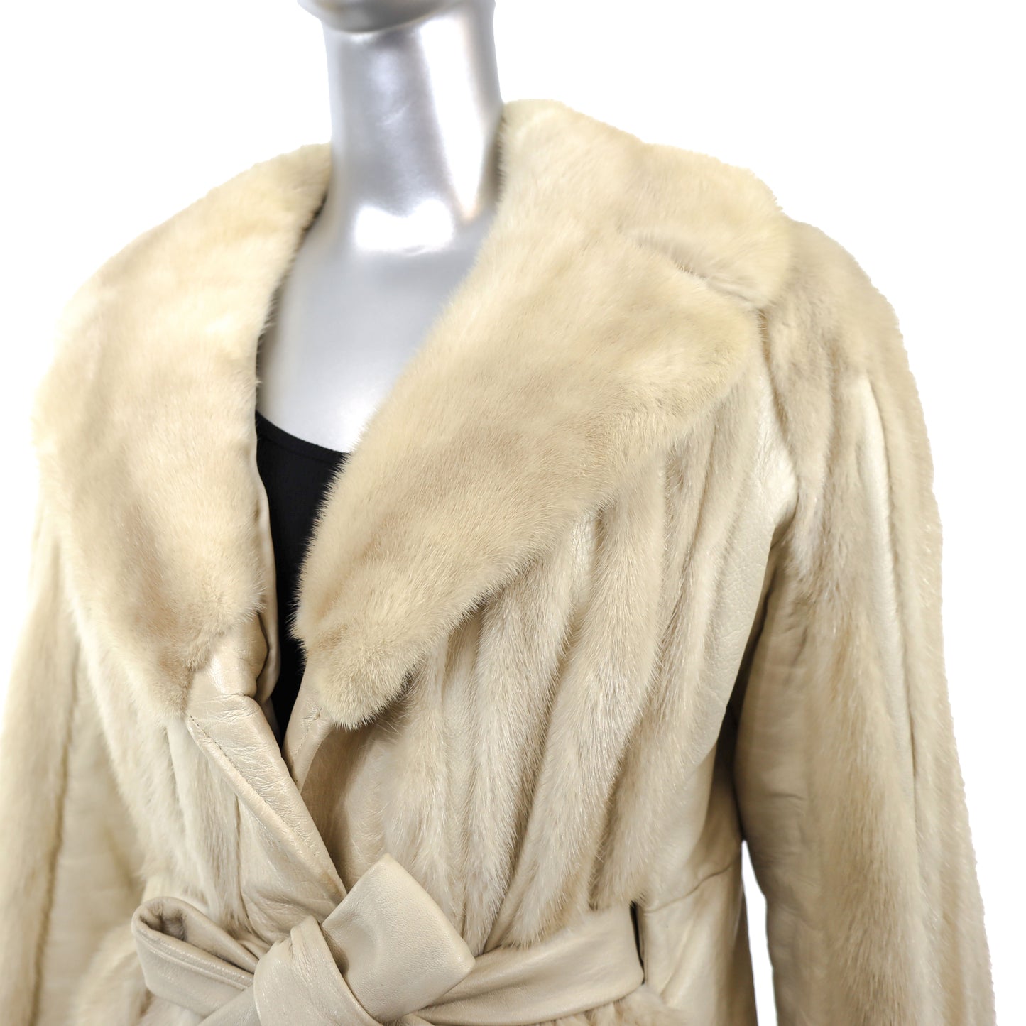 Tourmaline Mink Jacket with Leather Insert- Size M