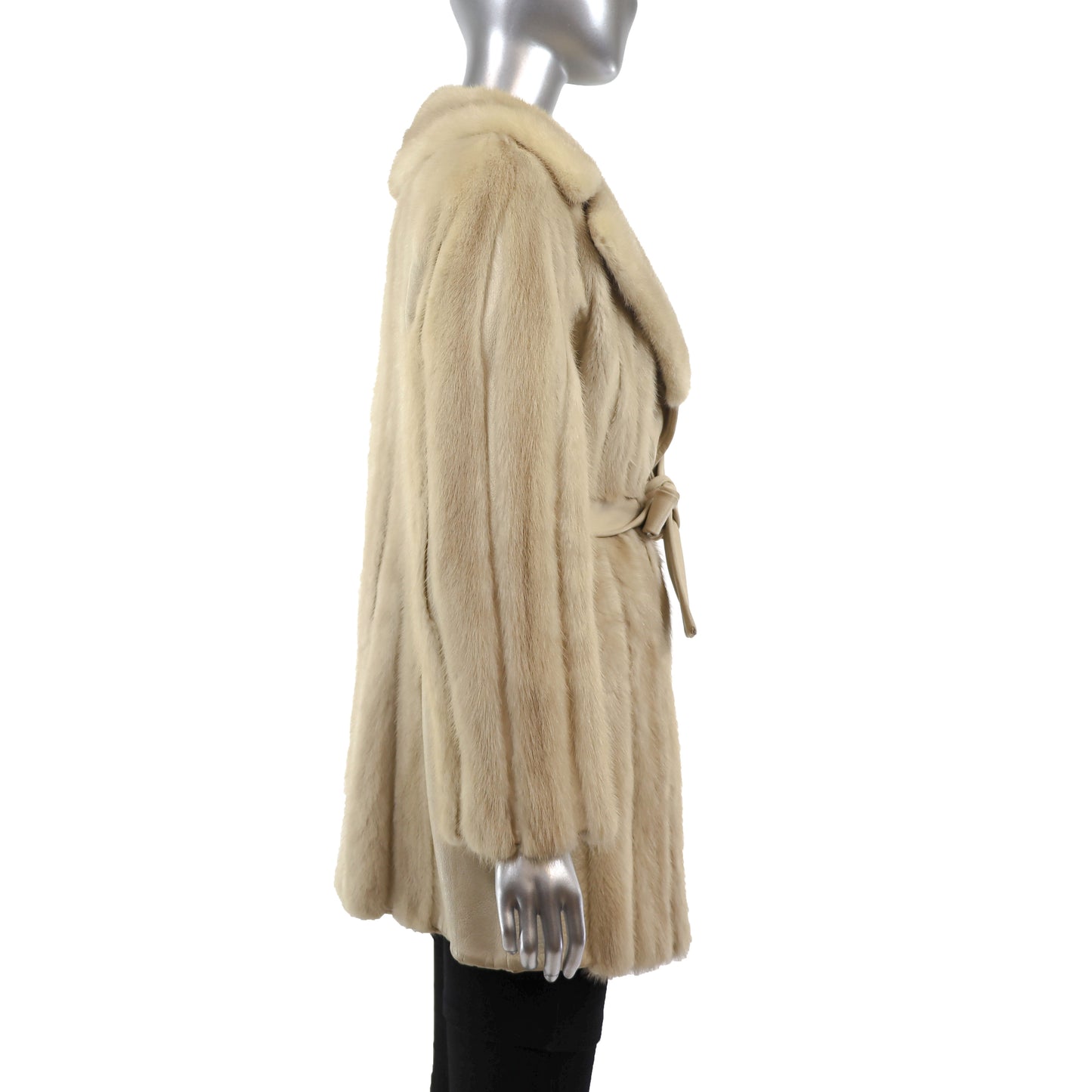 Tourmaline Mink Jacket with Leather Insert- Size M