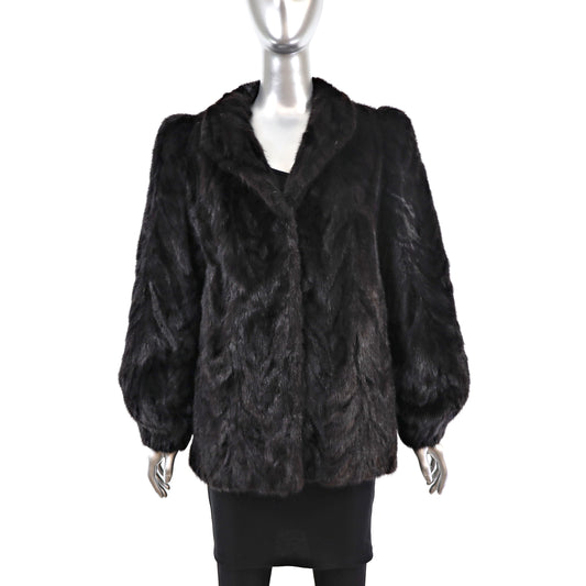 Mahogany Section Mink Jacket- Size S