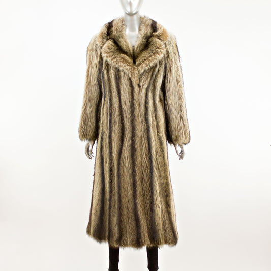 Natural Raccoon Coat- Size S