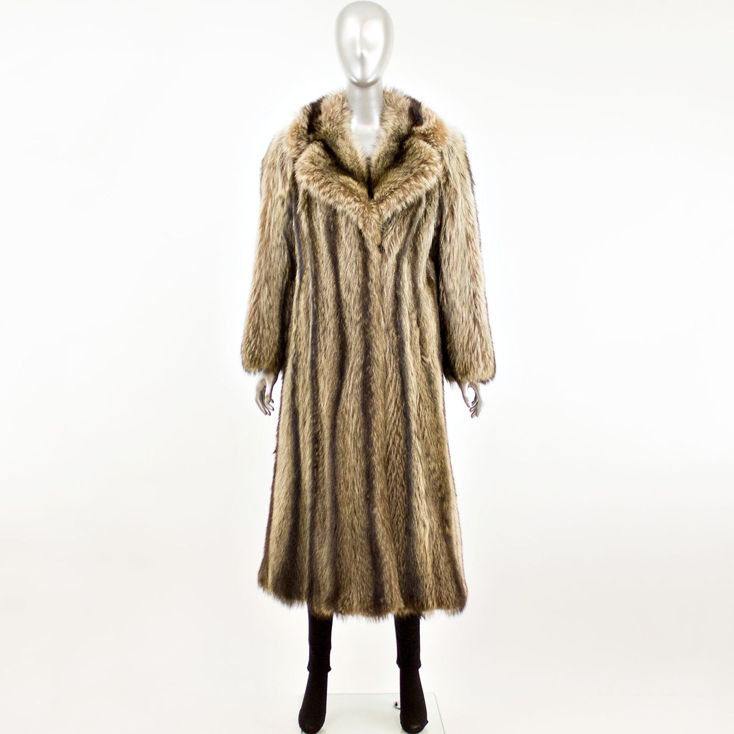 Natural Raccoon Coat- Size S