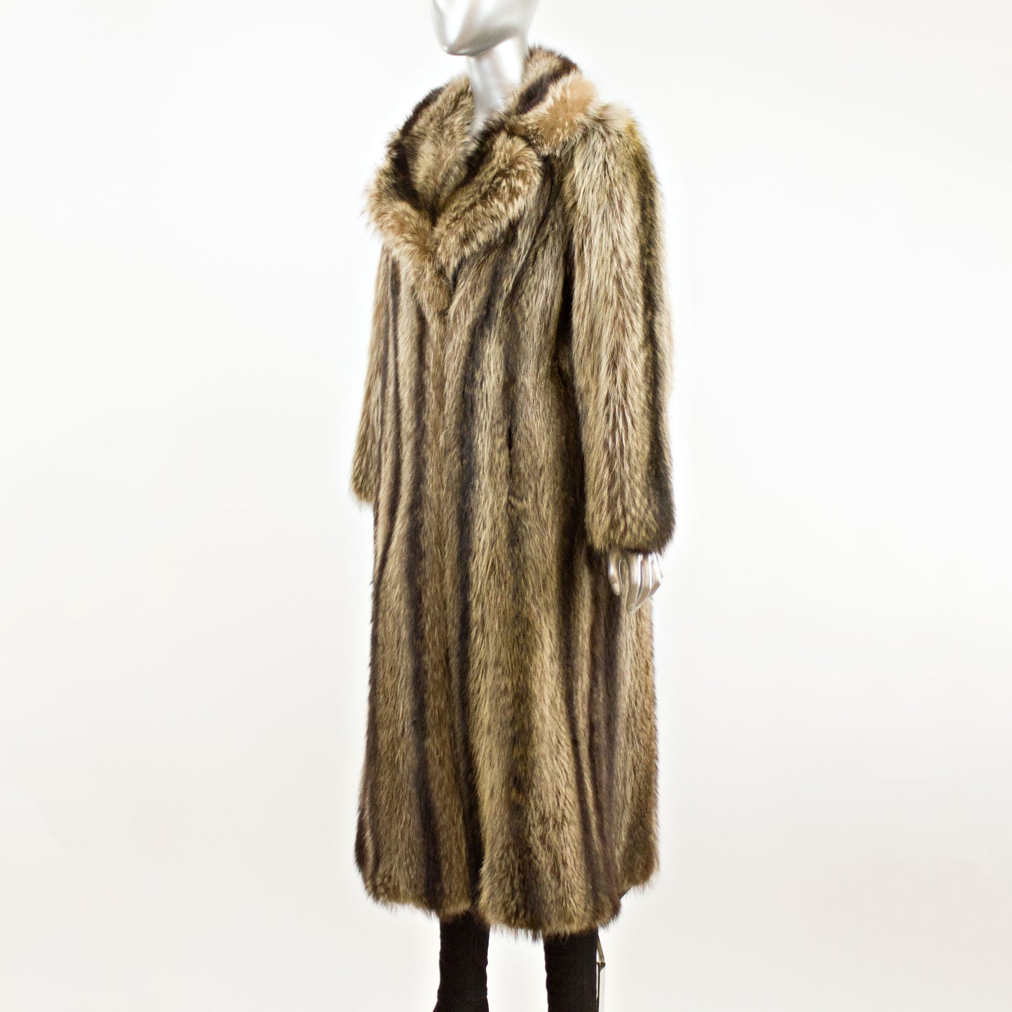 Natural Raccoon Coat- Size S