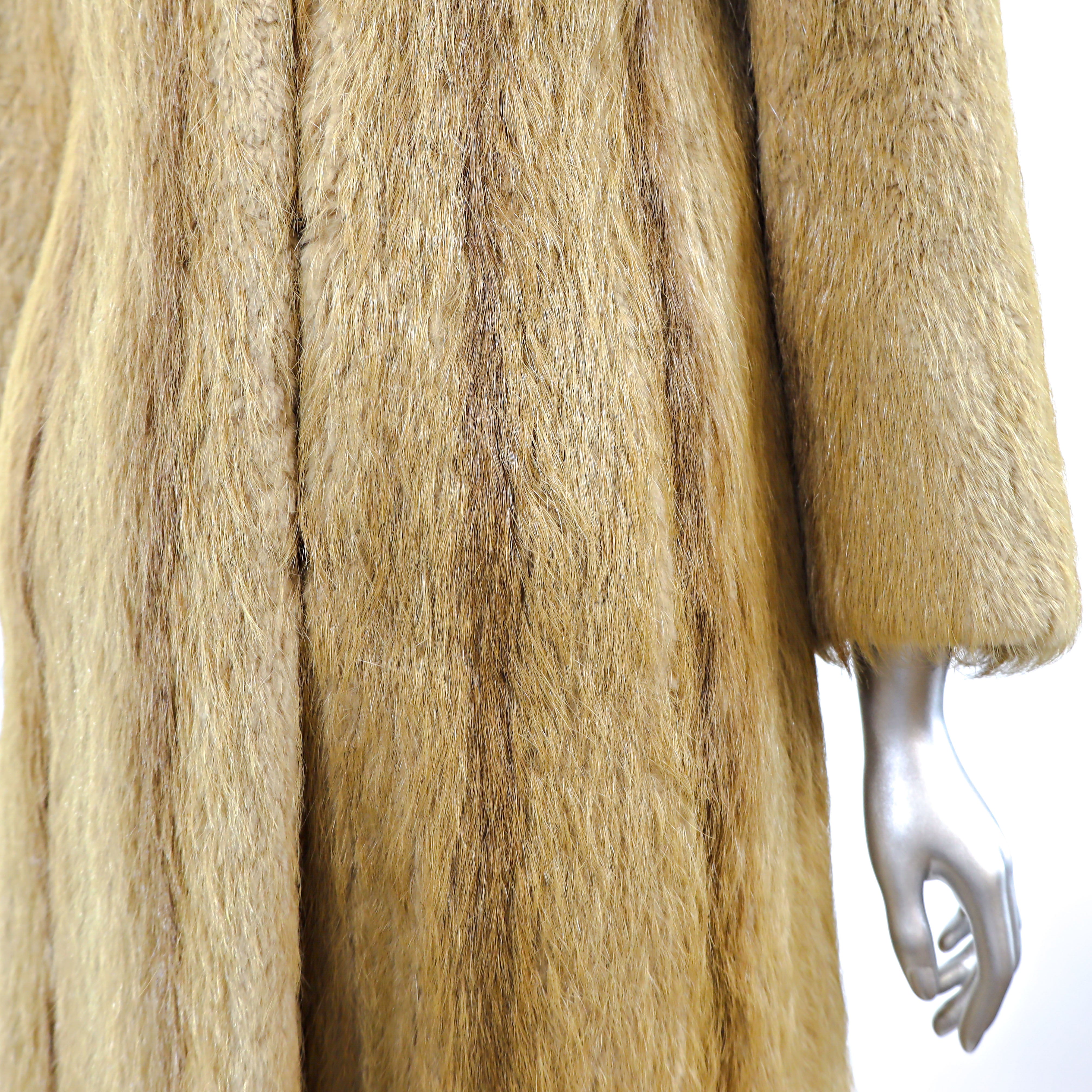 FULL LENGTH LIGHT BROWN MINK FUR COAT - Size Large