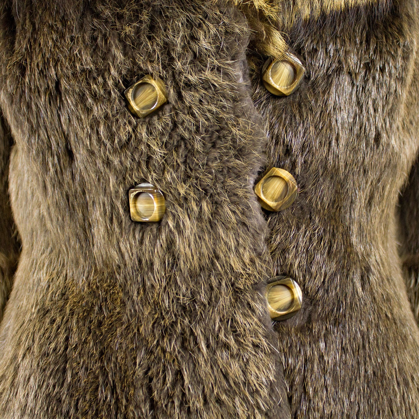 Nutria Coat with Raccoon - Size S (Vintage Furs)